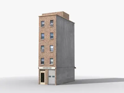 Apartment Building x33 Low-poly 3D model