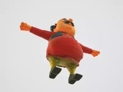 Motu from Indian Cartoon - Motu Patlu Low-poly 3D model