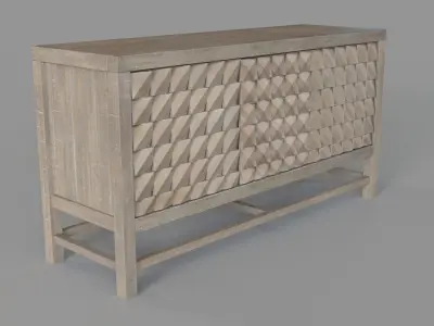 Barrister Contemporary 3-Door Media Credenza 3D model