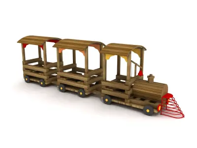 Kids Game Play Equipment 019 Wood Train 3D model
