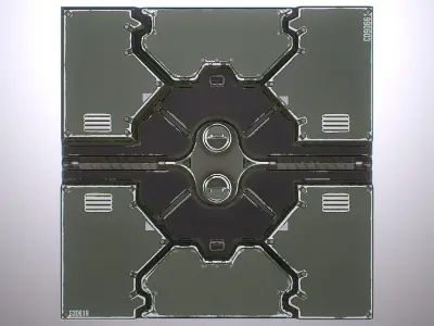 PBR Sci-Fi Spaceship Texture 21 Low-poly 3D model