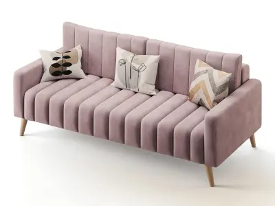 Sofa Markful Velvet Grey 3D model
