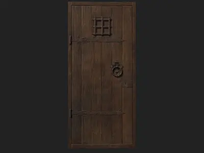 Old Wooden Door 01 Low-poly 3D model