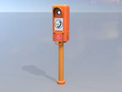 Emergency Telephone Low-poly 3D model