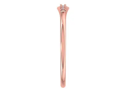 Solitaire Women Light Weight Band Ring 3D print model 2