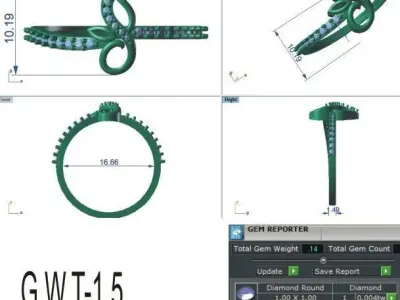 Light weight ring model  3D print model 5