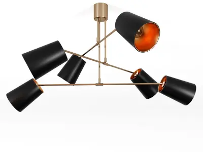 Andromeda-antique-brass-chandelier orange pendant light 3D model