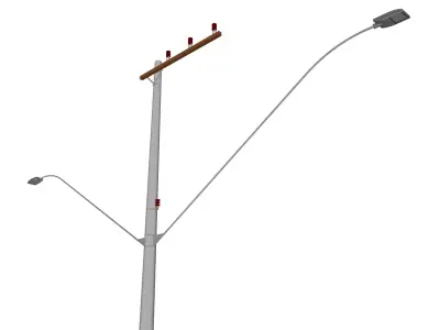 Concrete Lamp Post - Light Pole - Light Post - Street Light 34 3D model