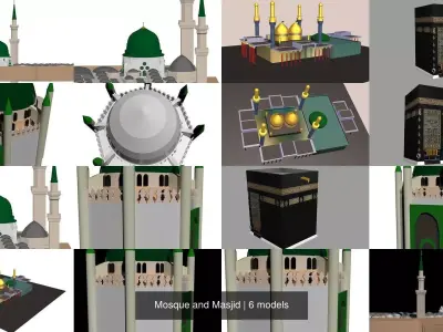 Mosque and Masjid 3D Model Pack