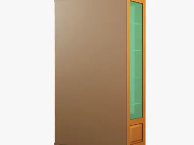 Victory wooden cabinet with glass doors 3D model