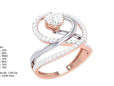  Women Ring MTL 3dm STL OBJ FBX Details 3D print model 114