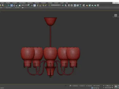 Opaline Glass Chandelier Low-poly 3D model