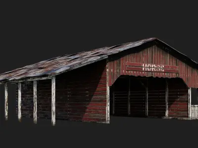 13-14-15-16 - Farm Buildings 4K PBR GameReady Low-poly 3D model