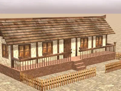 Medieval house thirteen 14 Low-poly 3D model