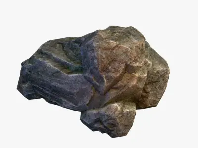 Mossy Boulder 5 Low-poly 3D model