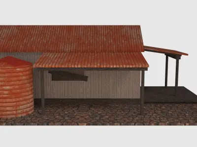 Rusty Old Shack - Game Ready Low-poly 3D model