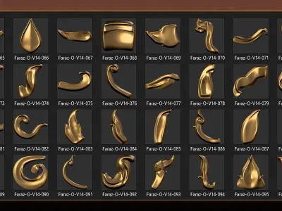 275 Thai Ornament 3D Model alpha and Brush vol 14 3D model