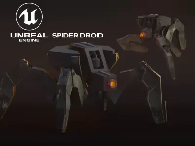 Low poly Spider Robot Low-poly 3D model