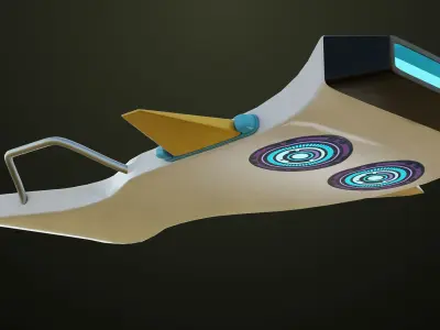 Sci Fi Hoverboard 7 All PBR Unity UE Textures Included Low-poly 3D model