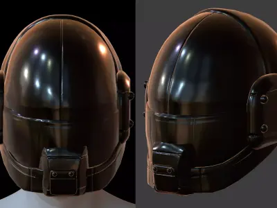 Helmet plastic mask protection low poly pbr Low-poly 3D model