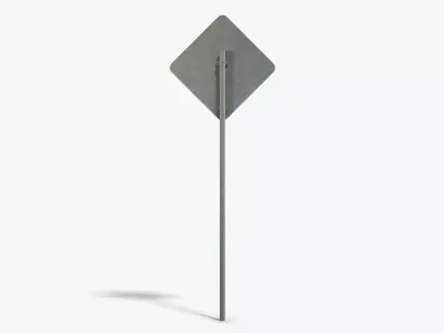 End of the Road Sign Low-poly 3D model