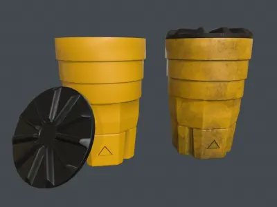 Crash Barrel PBR Game Ready Low-poly 3D model