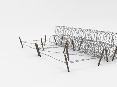 Barb Wire Obstacle 3D model