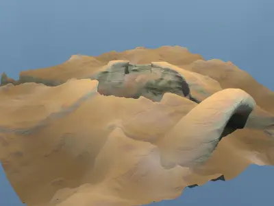 The Abyss desert island in middle of ocean 3D model
