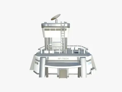 SciFi Facility B02 White Gray - Sci Fi Exterior Design Low-poly 3D model