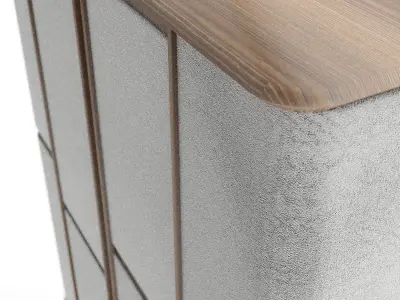 Commode modern cabinet with doors and drawers Low-poly 3D model