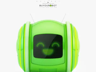 Cute rolling bot toy IX 3D model