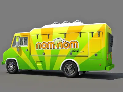 Set of 2 Food Trucks 3D model