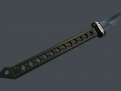 Sci-Fi katana sword PBR Low-poly 3D model