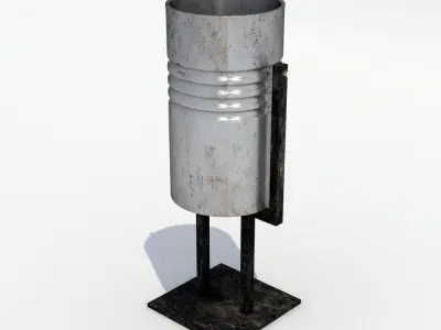 Street trash can- 7 3D model