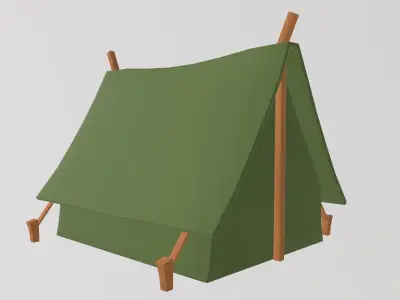 Stylized Low-Poly Tent Low-poly 3D model