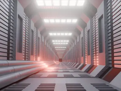 Sci-Fi Hallway 3D model purchase