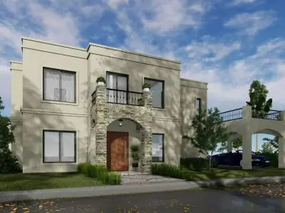 House modern with two stories 3D model