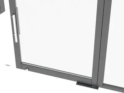 Office Tempered Glass Door with Aluminium Frame 3D model