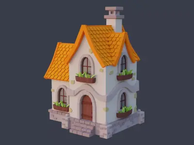 Cartoon House 10 Low-poly 3D model