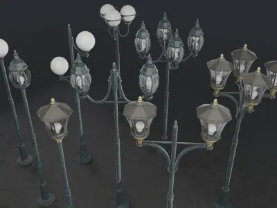 Street Lamps Collection 3D model