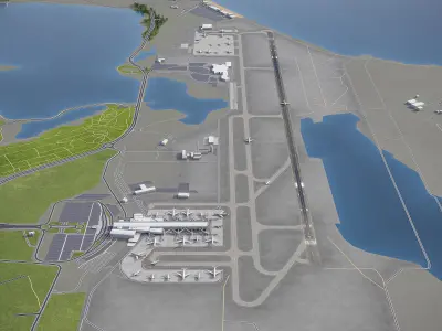 Larnaca International Airport - LCA Low-poly 3D model