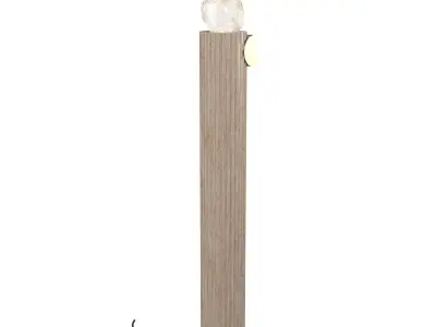 Contemporary Stone Floor Lamp with Crystal Top and Brass Accent 3D model