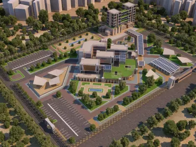 0145 - Research Center Architecture Project-2D Drawings-3D Files 3D model