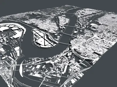 Cityscape  Kansas City Missouri USA 3D model