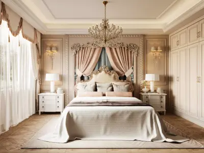 French Style Bedroom 3D Model 3D model