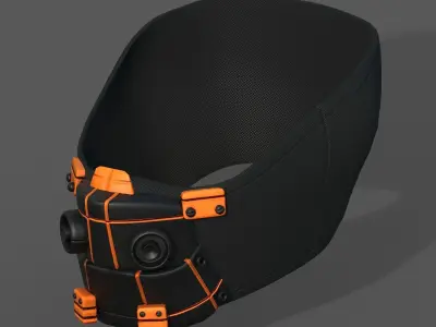 Gas mask respirator scifi futuristic  Low-poly 3D model