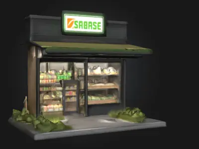 Urban Mini-Market 3D Model 3D model
