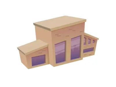 Cartoon House Low-poly 3D model 17