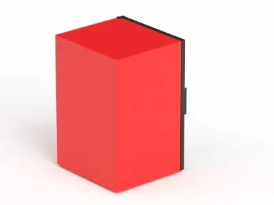 Red Mini Beverage Refrigerator 3D model