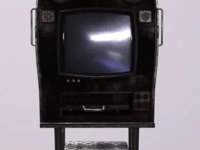 Worker Computer Terminal Low-poly 3D model